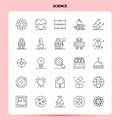 OutLine 25 Science Icon set. Vector Line Style Design Black Icons Set. Linear pictogram pack. Web and Mobile Business ideas design Royalty Free Stock Photo