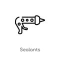 outline sealants vector icon. isolated black simple line element illustration from dentist concept. editable vector stroke