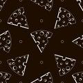 Outline Seamless Pattern Food Cheese Cartoon. Pattern for posters, postcards, fabric or wrapping paper