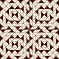 Outline seamless pattern with geometric figures. Repeated squares and rhombuses ornamental abstract background.