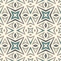 Outline seamless pattern with geometric figures. Repeated stylized stars abstract background. Ethnic and tribal motif Royalty Free Stock Photo