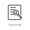 outline search file vector icon. isolated black simple line element illustration from user interface concept. editable vector