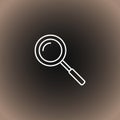 Outline search icon on black/dark gray and beige gradient background
