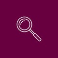 Outline search icon on crimson/purple/pink background