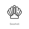 outline seashell vector icon Royalty Free Stock Photo