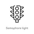 outline semaphore light vector icon. isolated black simple line element illustration from tools and utensils concept. editable