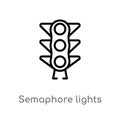 outline semaphore lights vector icon. isolated black simple line element illustration from tools and utensils concept. editable