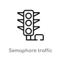outline semaphore traffic lights vector icon. isolated black simple line element illustration from tools and utensils concept.