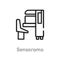 outline sensorama vector icon. isolated black simple line element illustration from artificial intellegence concept. editable