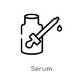 outline serum vector icon. isolated black simple line element illustration from beauty concept. editable vector stroke serum icon