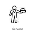 outline servant vector icon. isolated black simple line element illustration from hotel and restaurant concept. editable vector