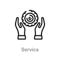 outline service vector icon. isolated black simple line element illustration from marketing concept. editable vector stroke