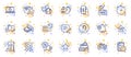 Outline set of Atm money, No hearing and Ranking star line icons for web app. Pictogram icon. Vector