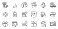 Outline set of Augmented reality, Wallet and Algorithm line icons for web application. For design. Vector