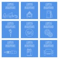 Outline set autoservice icons Royalty Free Stock Photo