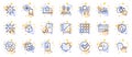 Outline set of Best laptop, Waterproof and Voicemail line icons for web app. Pictogram icon. Vector