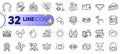Outline set of Bike path, Route and Face detection line icons. For web app. Vector