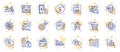 Outline set of Bitcoin exchange, Private payment and Versatile line icons for web app. Pictogram icon. Vector Royalty Free Stock Photo