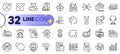 Outline set of Checkbox, Magistrates court and Inspect line icons. For web app. Vector
