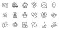 Outline set of Chemistry experiment, Success and Friend line icons for web application. For design. Vector