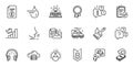 Outline set of Chemistry experiment, Success and Technical info line icons for web application. For design. Vector
