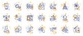 Outline set of Christmas tree, Gears and Rating stars line icons for web app. Pictogram icon. Vector