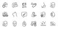 Outline set of Face verified, Face biometrics and Sick man line icons for web application. For design. Vector