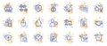 Outline set of Fire energy, Opened box and Stars line icons for web app. Pictogram icon. Vector