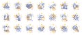 Outline set of 5g phone, Thermometer and Dot plot line icons for web app. Pictogram icon. Vector