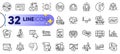 Outline set of Good mood, Technical info and Balance line icons. For web app. Vector