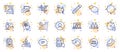 Outline set of Headshot, Chat and Stress line icons for web app. Pictogram icon. Vector