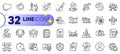 Outline set of Headshot, Checklist and Globe line icons. For web app. Vector