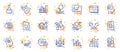 Outline set of Intersection arrows, Floor plan and Canister oil line icons for web app. Pictogram icon. Vector