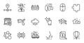 Outline set of Laureate, Support consultant and Scroll down line icons for web application. For design. Vector