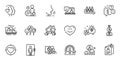 Outline set of Like, Idea and Smile line icons for web application. For design. Vector