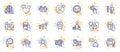 Outline set of Mail app, Ranking star and Heart line icons for web app. Pictogram icon. Vector