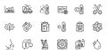 Outline set of Microscope, High thermometer and Coronavirus line icons for web application. For design. Vector
