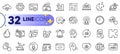 Outline set of Moon, Yoga and Podcast line icons. For web app. Vector