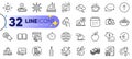 Outline set of Painting brush, Framework and Swipe up line icons. For web app. Vector
