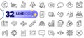 Outline set of Pencil, Framework and Accounting line icons. For web app. Vector