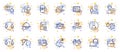Outline set of Photo studio, Hold heart and Add person line icons for web app. Pictogram icon. Vector
