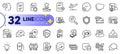 Outline set of Puzzle, Certificate and Loan percent line icons. For web app. Vector