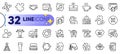 Outline set of Puzzle, Translation service and Accounting line icons. For web app. Vector