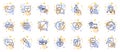 Outline set of Recruitment, Power info and Support line icons for web app. Pictogram icon. Vector