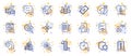 Outline set of Scarf, Phone message and Rejected payment line icons for web app. Pictogram icon. Vector