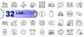 Outline set of Search text, Feedback and Smartphone line icons. For web app. Vector