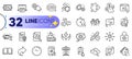 Outline set of Seo phone, Cogwheel and Cloud computing line icons. For web app. Vector