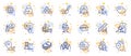 Outline set of Settings gear, Globe and Phone insurance line icons for web app. Pictogram icon. Vector