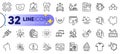 Outline set of Smile chat, Card and Seo gear line icons. For web app. Vector