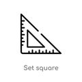 outline set square vector icon. isolated black simple line element illustration from education concept. editable vector stroke set Royalty Free Stock Photo